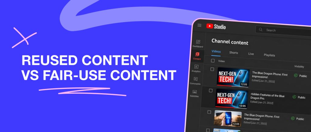 reused content vs fair-use content